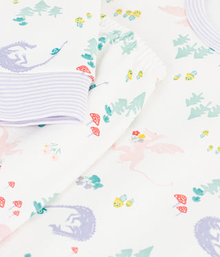 Children's Long-Sleeved Pyjamas in Fleece with a Dragon Print