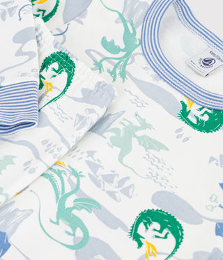 Children's Long-Sleeved Pyjamas in Fleece with a Dragon Print