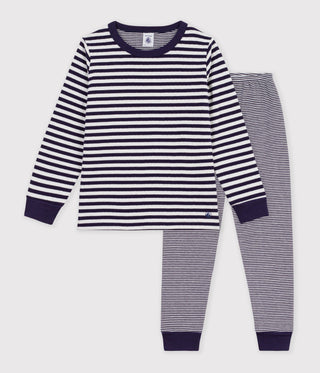 Children's Long-Sleeved Stripy Tube Knit Pyjamas