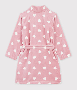 Girls' Heart Printed Fleece Dressing Gown