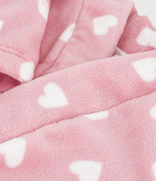 Girls' Heart Printed Fleece Dressing Gown