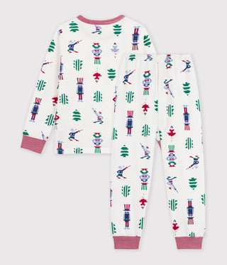 Children's Long-Sleeved Christmas Print Fleece Pyjamas