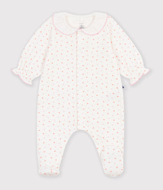 Babies' Heart Print Tube Knit Pyjama Suit