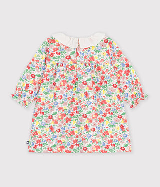 Babies' Long Sleeved Floral-Print Cotton Dress