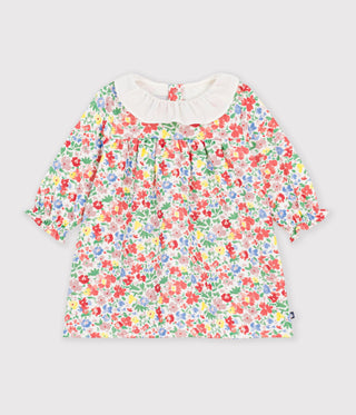 Babies' Long Sleeved Floral-Print Cotton Dress