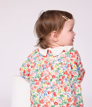 Babies' Long Sleeved Floral-Print Cotton Dress