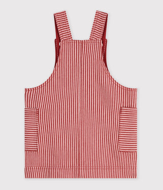 Babies' Sleeveless Stripy Cotton Dress with a Heart Badge