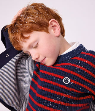 Children's Stripy Jumper in Wool and Cotton