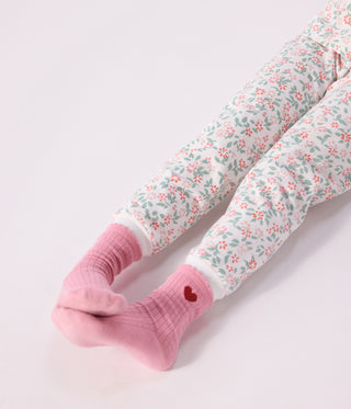 Girls' Heart-Pattern Cotton Socks - 3-Pack