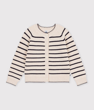 Children's Stripy Wool and Cotton Cardigan