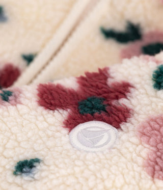 Girls' Hooded Jacket in Floral Sherpa