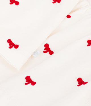 Girls' Long-Sleeved Cotton Blouse Printed with Bows