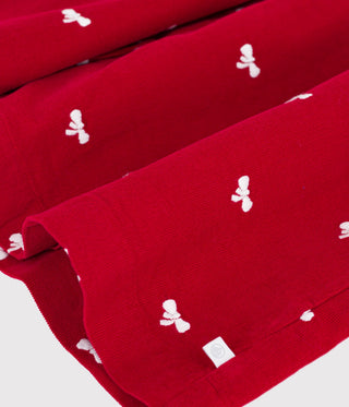 Girls' Corduroy Dress with Long Sleeves and Printed with Bows