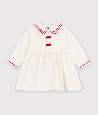 Babies' Long-Sleeved Plain Corduroy Dress