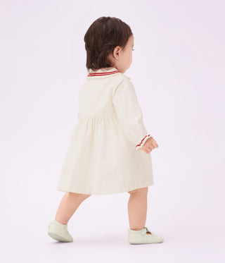 Babies' Long-Sleeved Plain Corduroy Dress