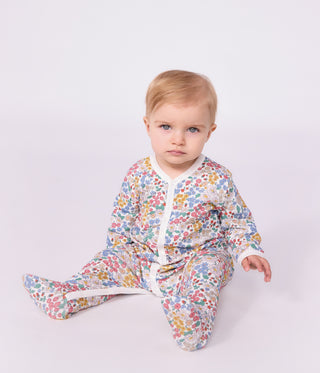 Babies' Flower-Print Tube Knit Pyjama Suit