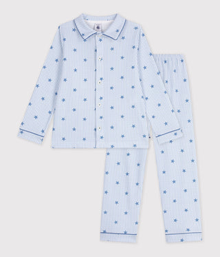 Children's Buttoned Star Printed Cotton Pyjamas
