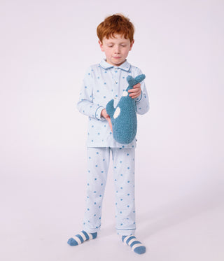 Children's Buttoned Star Printed Cotton Pyjamas