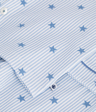 Children's Buttoned Star Printed Cotton Pyjamas