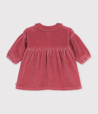 Babies' Long-Sleeved Plain Corduroy Dress
