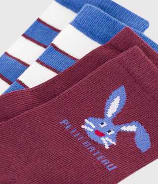 Children's Cotton Socks with Stripes and an Animal Pattern - 2-Pack