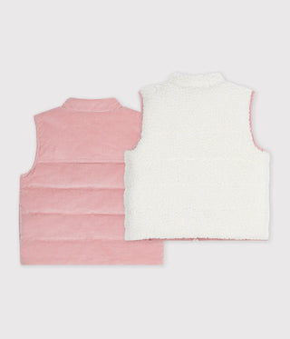 Babies' Sleeveless Reversible Sherpa Velour Puffer Jacket