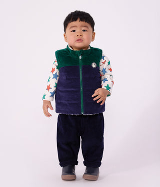 Babies' Sleeveless Reversible Sherpa Velour Puffer Jacket