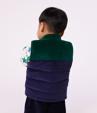 Babies' Sleeveless Reversible Sherpa Velour Puffer Jacket