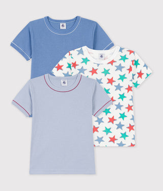 Boys' Short-Sleeved Star-Print Cotton T-Shirts