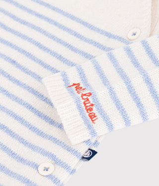 Babies' Stripy Wool and Cotton Knit Playsuit
