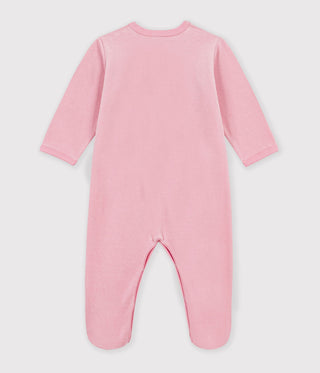 Babies' Plain Velour Pyjama Suit with a Placed Design