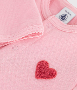 Babies' Plain Cotton Cardigan with a Heart Badge