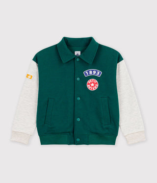 Children's Varsity-Style Jacket in Colourblock Cotton