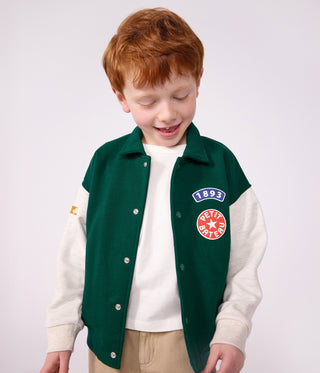 Children's Varsity-Style Jacket in Colourblock Cotton