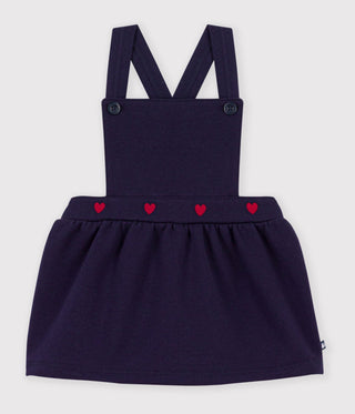 Babies' Sleeveless Cotton Dress Embroidered with Hearts