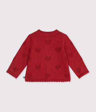 Babies' Cotton Cardigan with a Heart Pattern