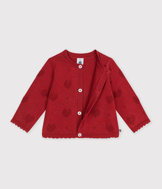 Babies' Cotton Cardigan with a Heart Pattern