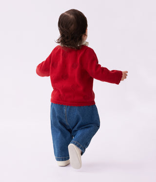 Babies' Cotton Cardigan with a Heart Pattern