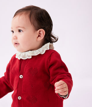 Babies' Cotton Cardigan with a Heart Pattern