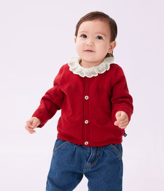 Babies' Cotton Cardigan with a Heart Pattern
