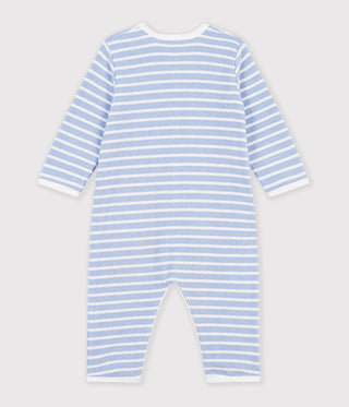 Babies' Footless Stripy Cotton Terry Pyjama Suit