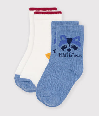 Babies' Socks in Plain Cotton with an Animal Print - 2-Pack