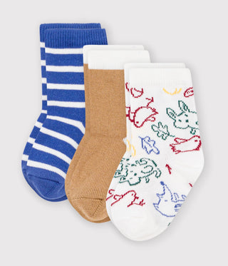 Babies' Animal Print Cotton Socks - 3-Pack