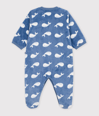 Babies' Onesie in Whale-Print Fleece