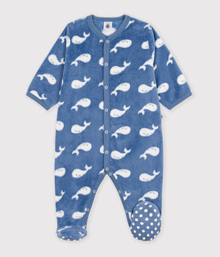 Babies' Onesie in Whale-Print Fleece