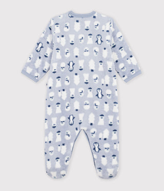 Babies' Fleece Onesie with a Snowman Print