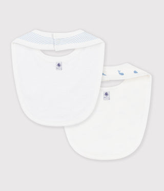 Babies' Whale Print Cotton Bibs - 2-Pack