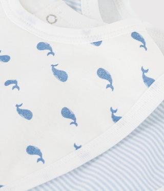 Babies' Whale Print Cotton Bibs - 2-Pack