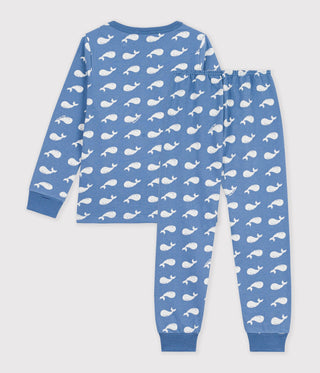 Children's Pyjamas in Fleece Printed with Whales