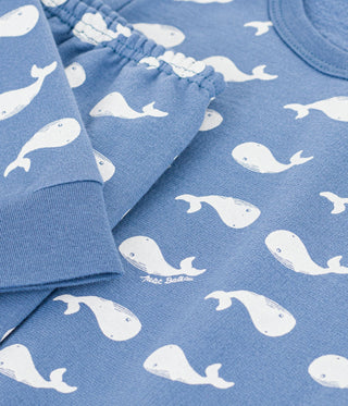 Children's Pyjamas in Fleece Printed with Whales